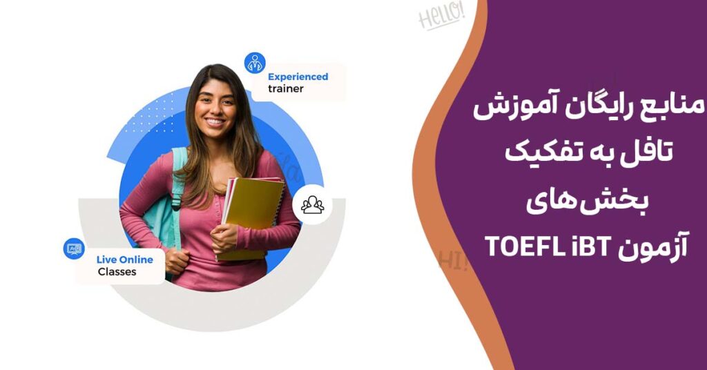 منابع رایگان آموزش تافل به تفکیک بخش‌های آزمون TOEFL iBT