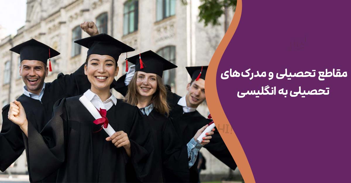 مقاطع تحصیلی و مدرک‌های تحصیلی به انگلیسی